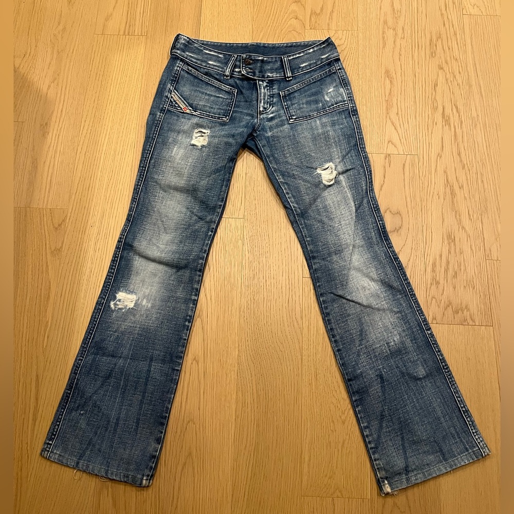 Distressed diesel jeans